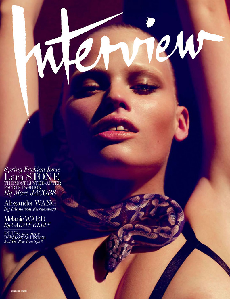 larastoneinterview1 Interview March 10 | Lara Stone by Mert & Marcus
