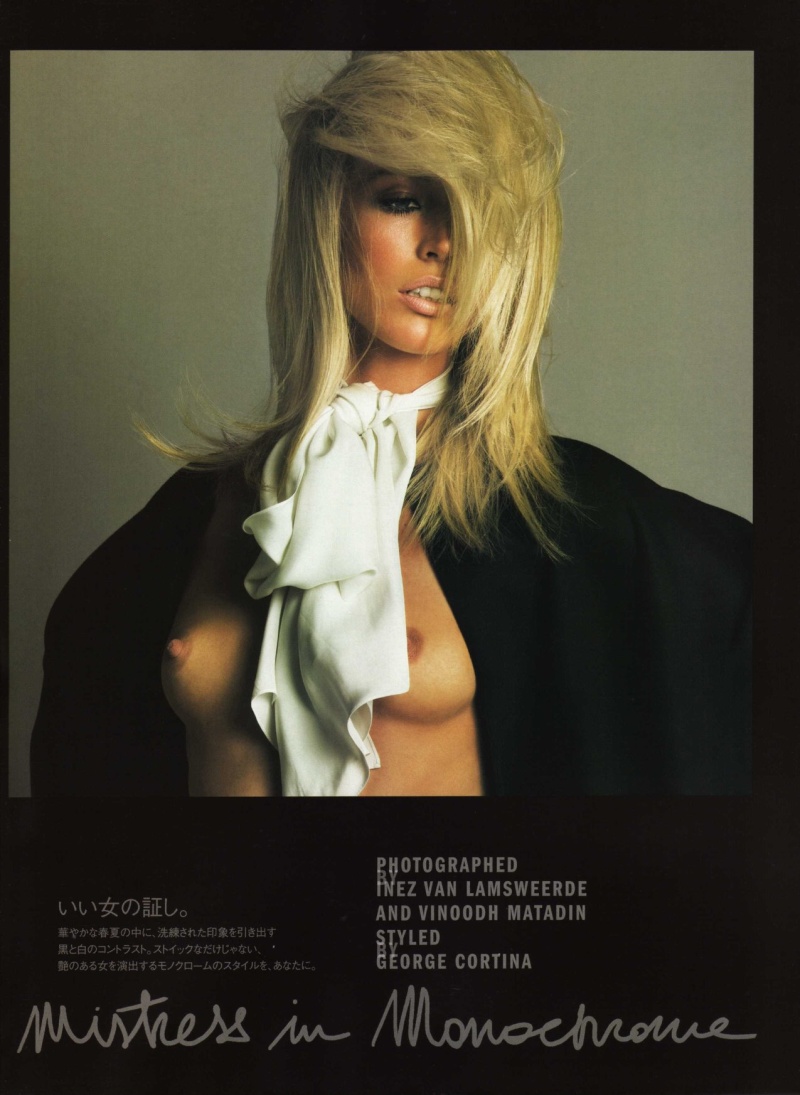 raquel zimmermann1 Raquel Zimmermann by Inez & Vinoodh in Mistress in Monochrome | <em>Vogue Nippon</em> May 2010