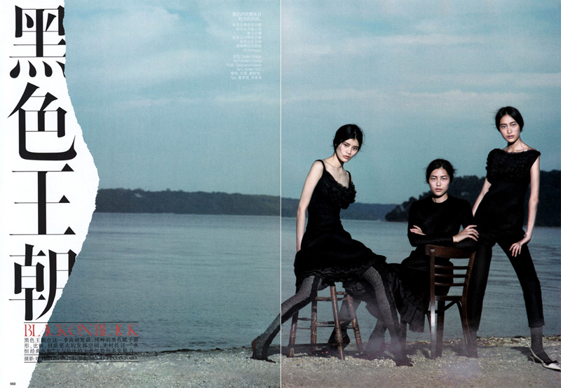 lindbergh1 Tao, Liu, Ming, Shu Pei & Fei Fei by Peter Lindbergh for <em>Vogue China</em> September 2010