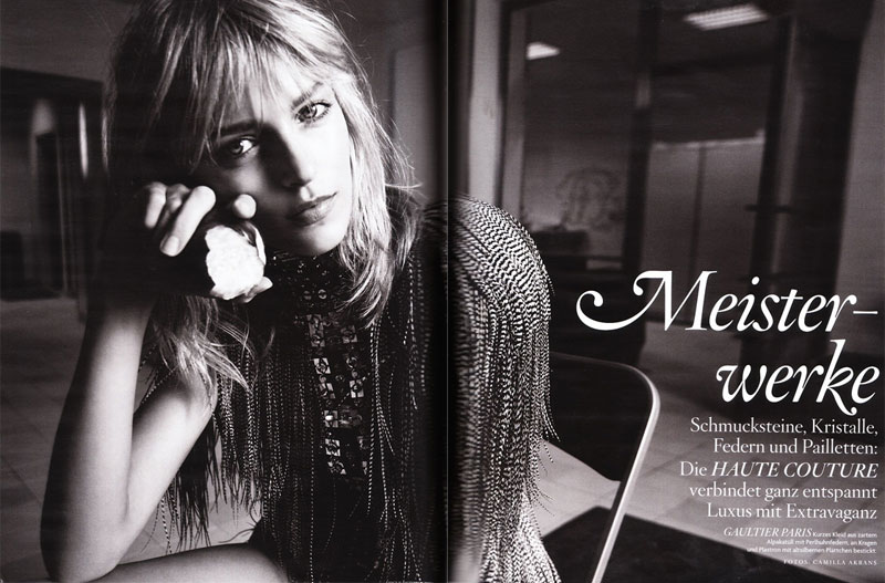 anja rubik1 Anja Rubik by Camilla Akrans for Vogue Germany