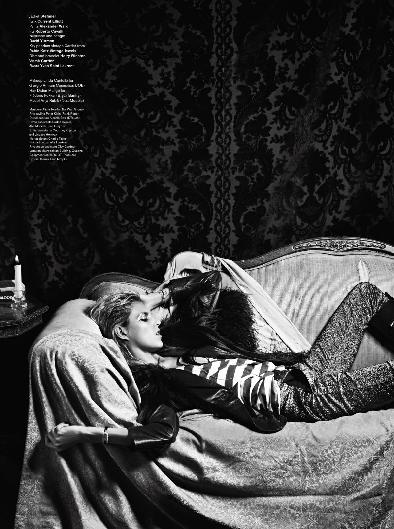 anja rubik10 Anja Rubik by Hedi Slimane for <em>V</em> #72