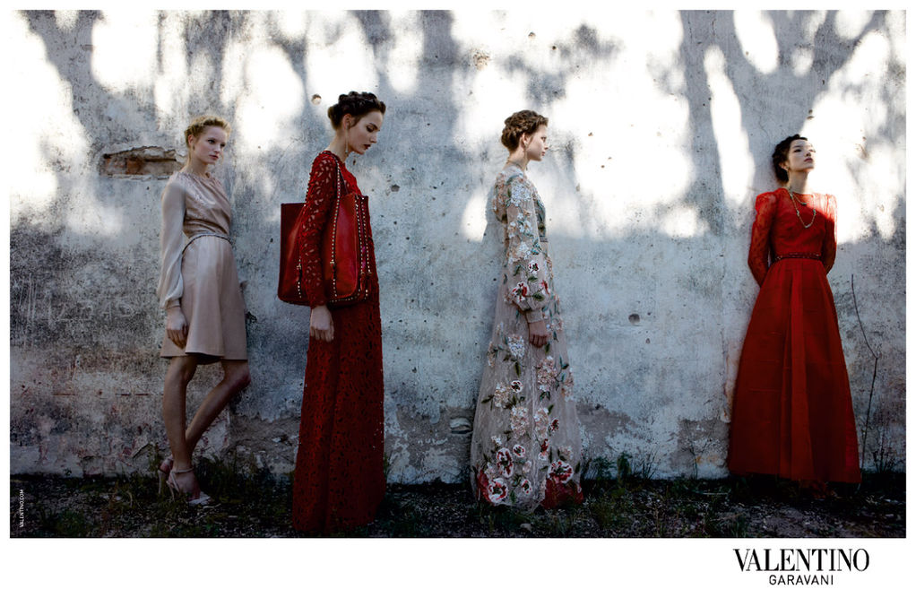 valentino1 Bette Franke, Fei Fei Sun, Zuzanna Bijoch & Maud Welzen for Valentino Spring 2012 Campaign by Deborah Turbeville