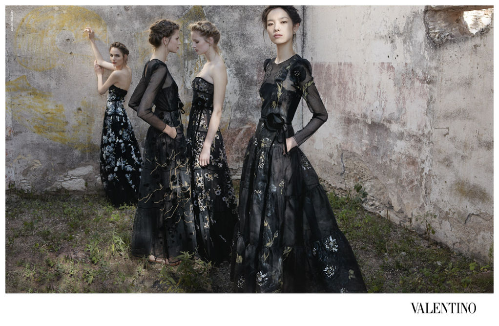 valentino2 Bette Franke, Fei Fei Sun, Zuzanna Bijoch & Maud Welzen for Valentino Spring 2012 Campaign by Deborah Turbeville