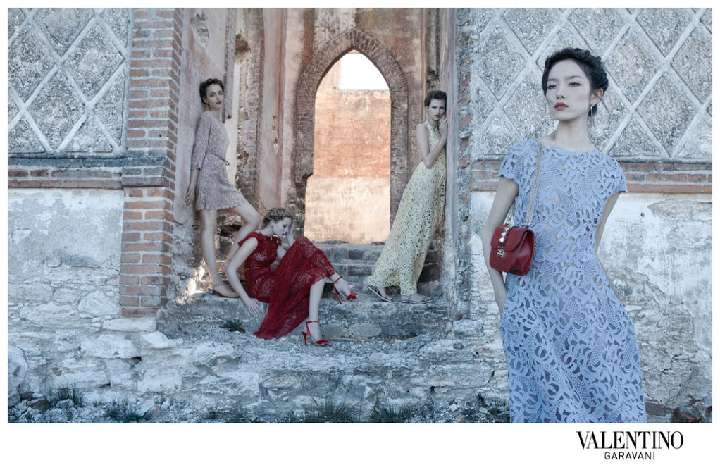 valentino3 Bette Franke, Fei Fei Sun, Zuzanna Bijoch & Maud Welzen for Valentino Spring 2012 Campaign by Deborah Turbeville