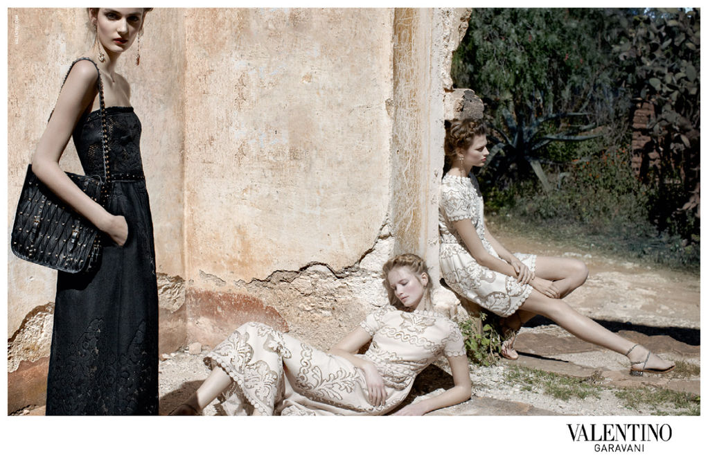 valentino4 Bette Franke, Fei Fei Sun, Zuzanna Bijoch & Maud Welzen for Valentino Spring 2012 Campaign by Deborah Turbeville