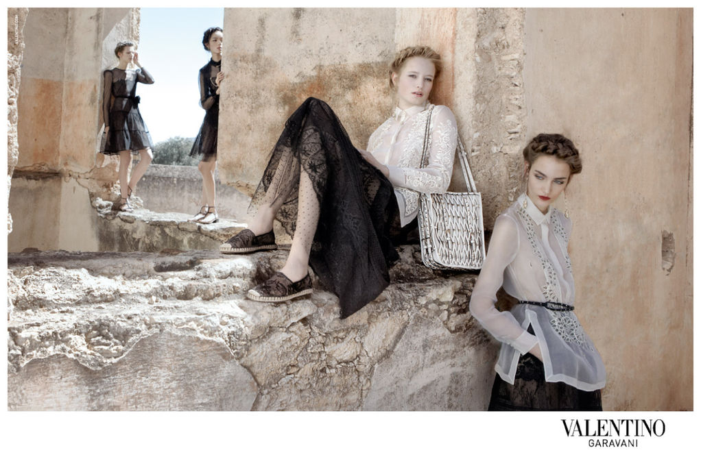 valentino5 Bette Franke, Fei Fei Sun, Zuzanna Bijoch & Maud Welzen for Valentino Spring 2012 Campaign by Deborah Turbeville