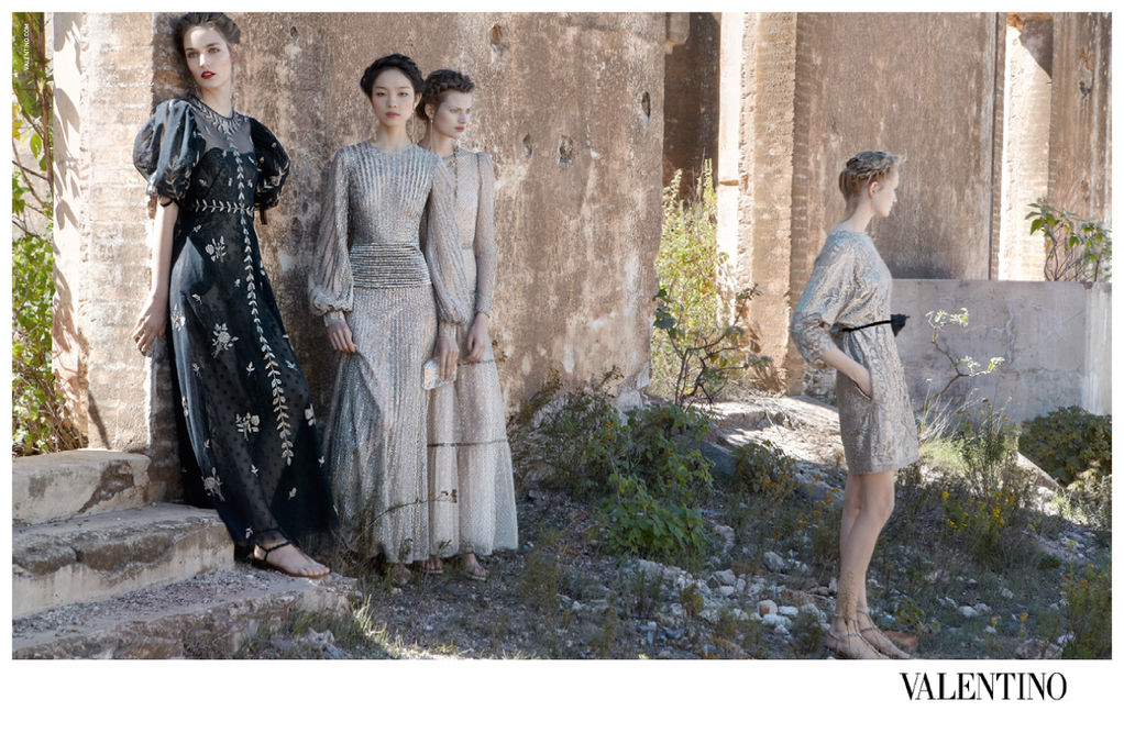 valentino8 Bette Franke, Fei Fei Sun, Zuzanna Bijoch & Maud Welzen for Valentino Spring 2012 Campaign by Deborah Turbeville