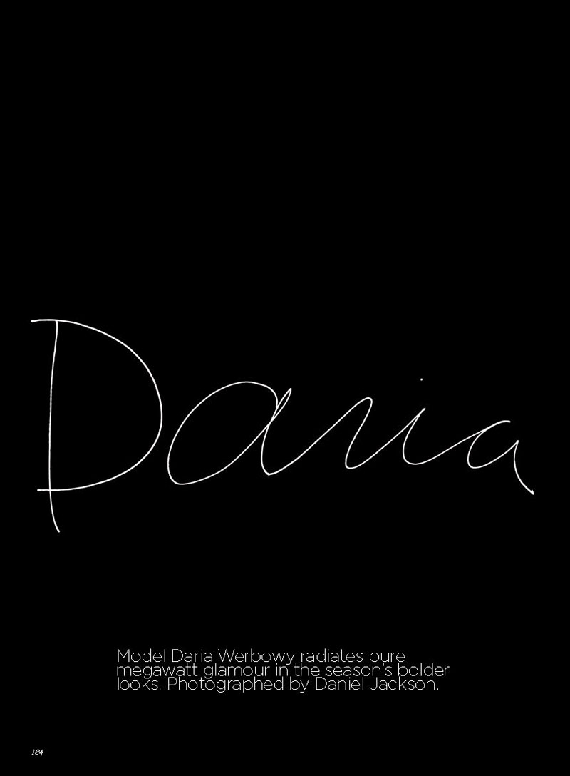 daria werbowy1 Daria Werbowy by Daniel Jackson for Vogue Australia June 2012