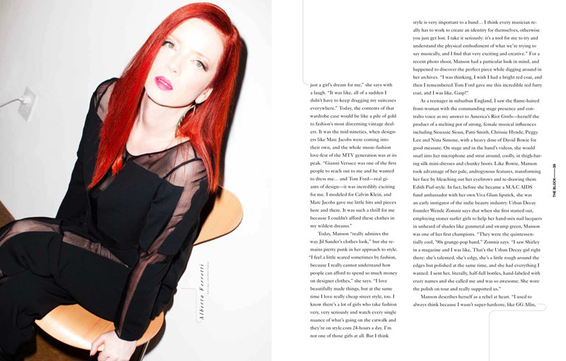 shirley manson4 Shirley Manson by Kenneth Cappello for The Block S/S 2012