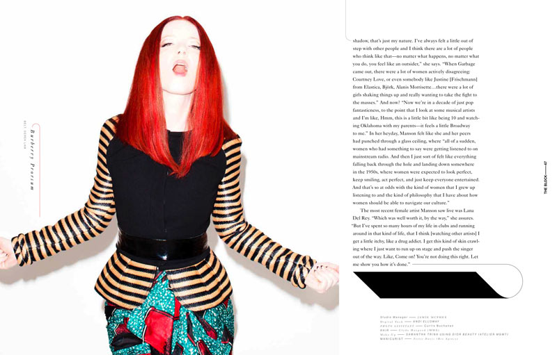 shirley manson8 Shirley Manson by Kenneth Cappello for The Block S/S 2012