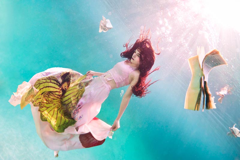 feline blush3 Feline Blushs Wonderland Couture Campaign Offers Underwater Imagery by Ilse Moore