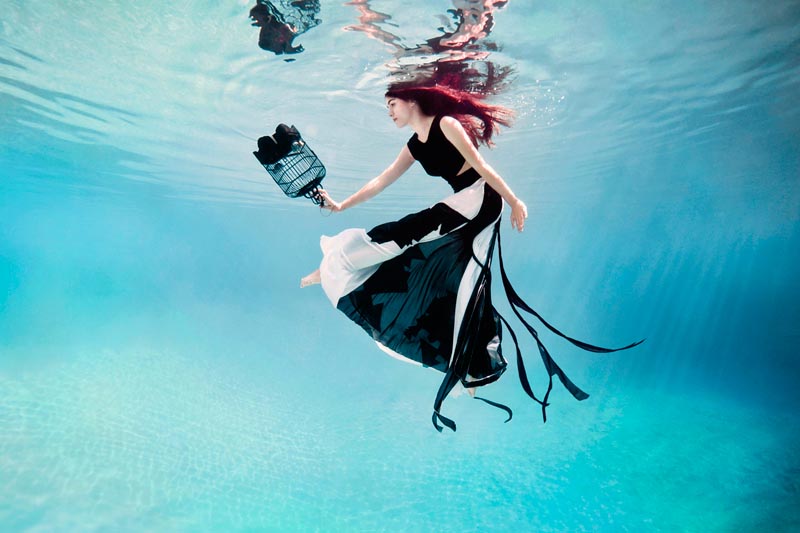 feline blush5 Feline Blushs Wonderland Couture Campaign Offers Underwater Imagery by Ilse Moore