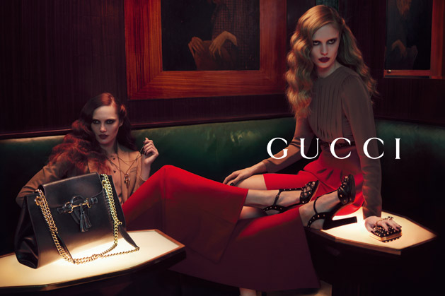 gucci1 Karmen Pedaru & Nadja Bender Get Sultry for Guccis Pre Fall 2012 Campaign by Mert & Marcus
