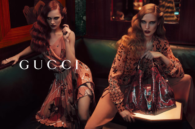 gucci2 Karmen Pedaru & Nadja Bender Get Sultry for Guccis Pre Fall 2012 Campaign by Mert & Marcus