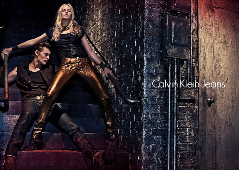 calvin klein jeans3 Lara Stone Is Bondage Sexy in Calvin Klein Jeans Fall 2012 Campaign by Steven Klein