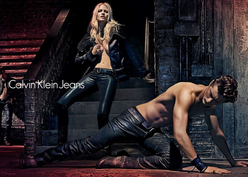 calvin klein jeans4 Lara Stone Is Bondage Sexy in Calvin Klein Jeans Fall 2012 Campaign by Steven Klein