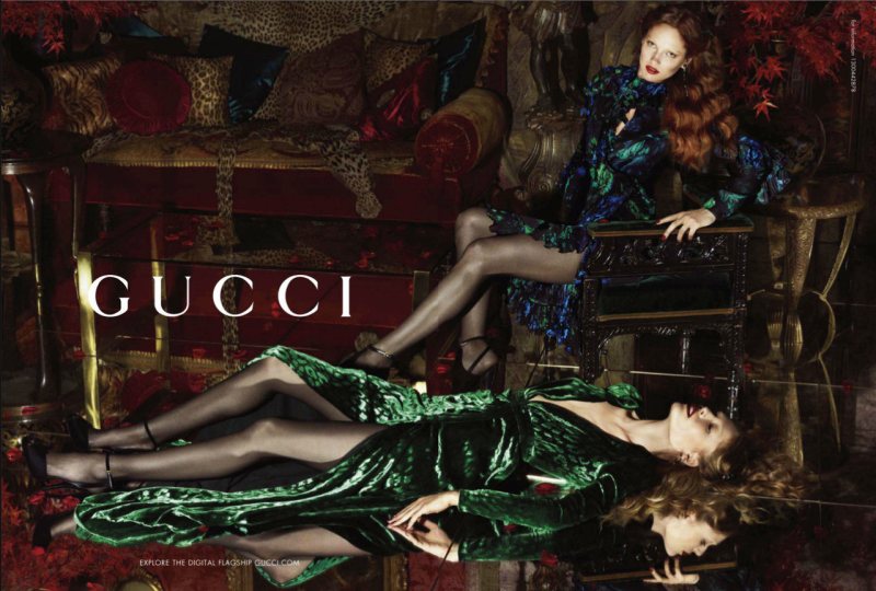 gucci1 Karmen Pedaru & Nadja Bender Luxuriate in Guccis Fall 2012 Campaign by Mert & Marcus