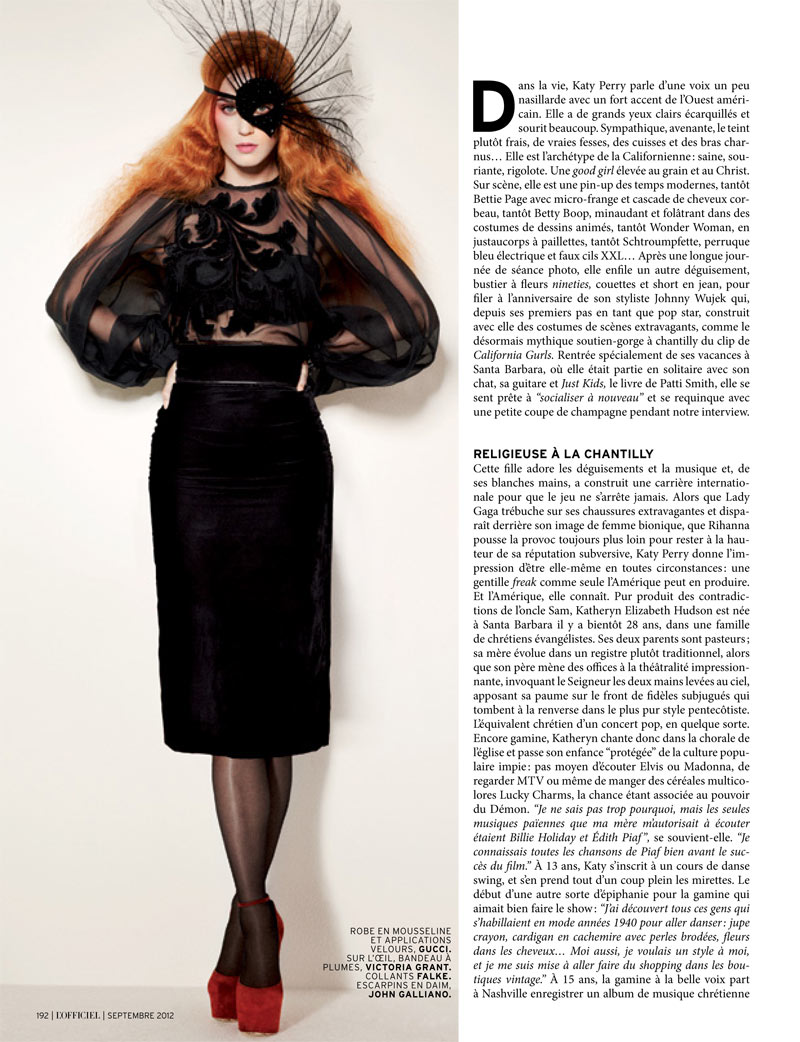 katy perry2 Katy Perry Gets Gothic for LOfficiel Paris September 2012 Cover Story