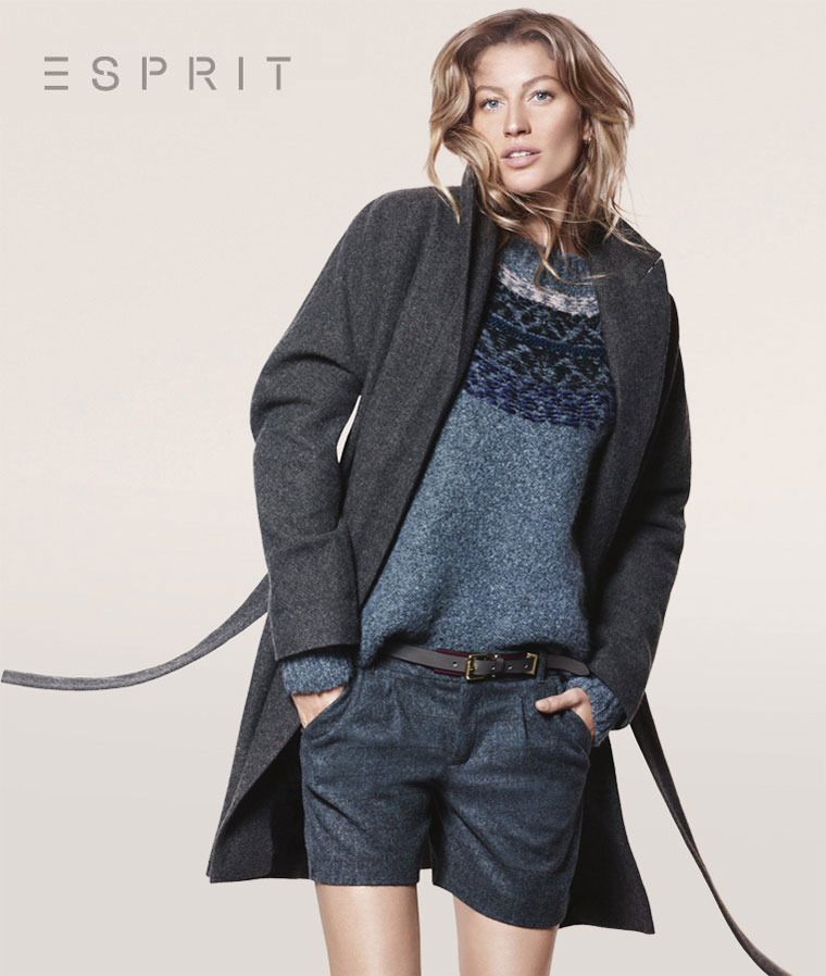 gisele esprit7 Gisele Bundchen Sports Relaxed Style for Esprits Fall 2012 Campaign by David Sims