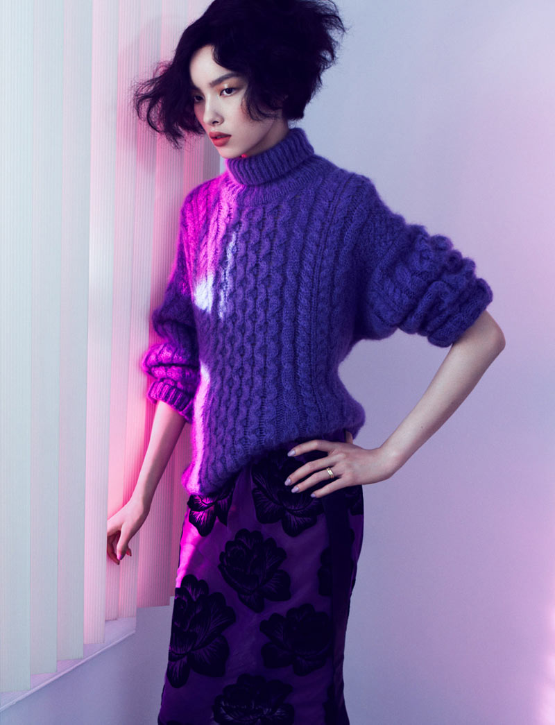  Fei Fei Sun Dons Knitwear Styles for Vogue China September 2012 by Lachlan Bailey