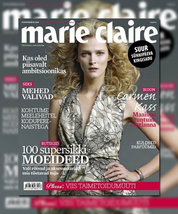 <em>Marie Claire Estonia</em> November 2010 Cover | Carmen Kass carmencover <em>Marie Claire Estonia</em> November 2010 Cover | Carmen Kass