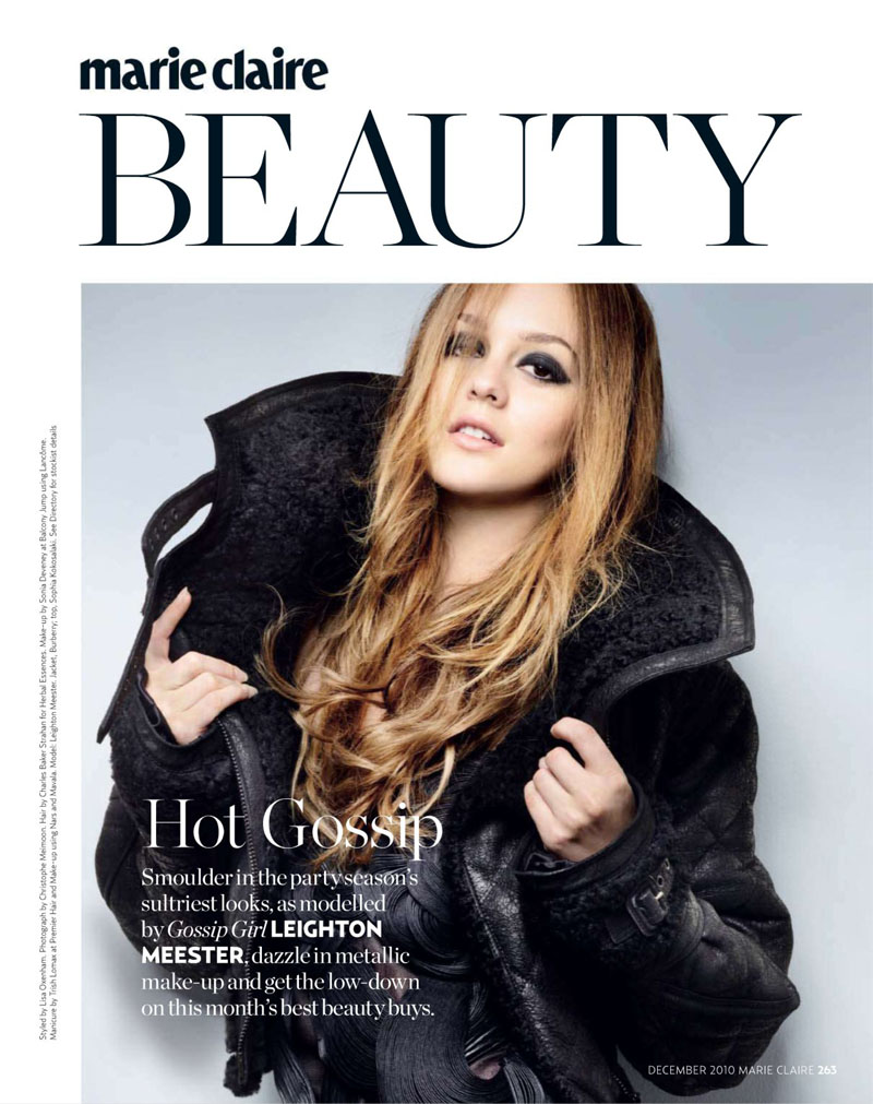 leighton meester1 Leighton Meester by Christophe Meimoon for <em>Marie Claire UK</em> December 2010