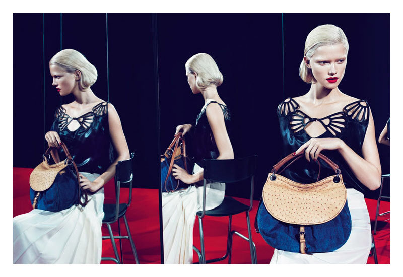 Kasia Struss played an icy blonde for Miu Miu's spring campaign. / Photo by Mert & Marcus
