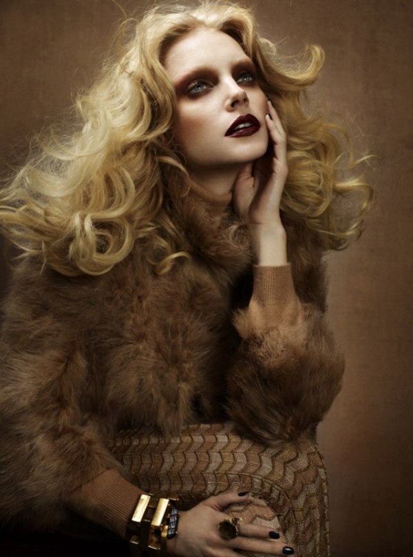 Jessica Stam takes on seventies glam looks for the FebruaryMarch cover 