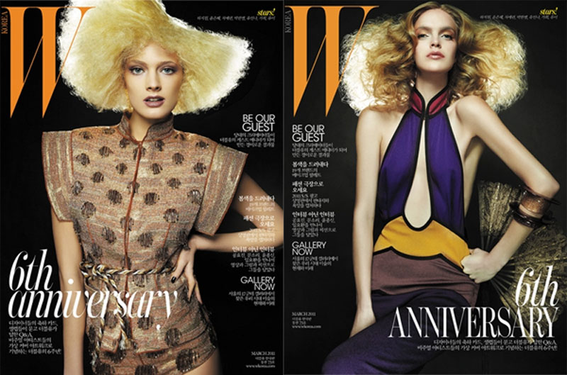 wkorea1 <em>W Korea</em> March 2011 Covers | Kasia, Mirte & Constance by David Byun