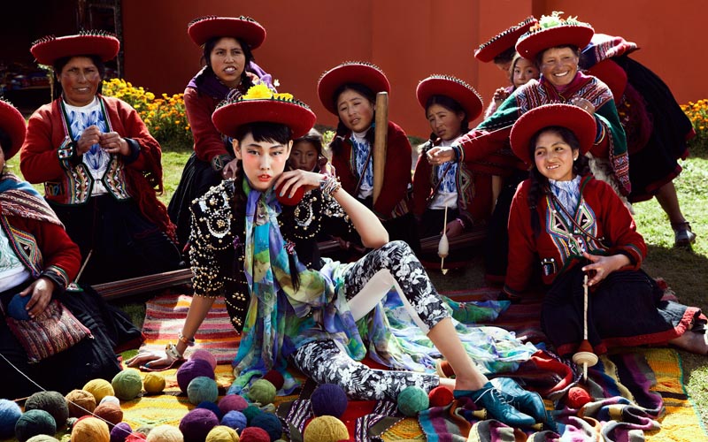 HanHyeJinVK04 Han Hye Jin Embraces the Colors of Peru in Vogue Koreas July Issue by Alexander Neumann