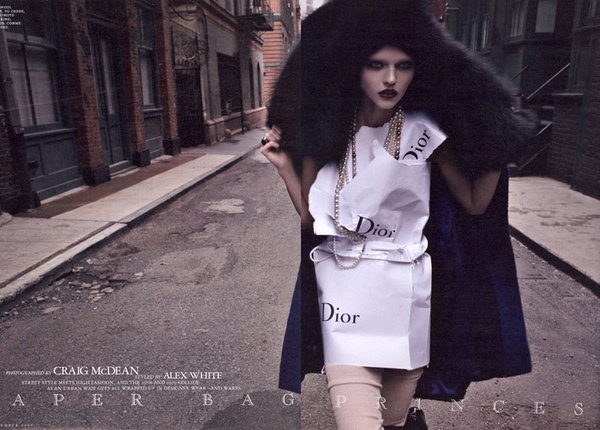 mcdean9 th Sasha Pivovarova is A 'Paper Bag Princess' for W September