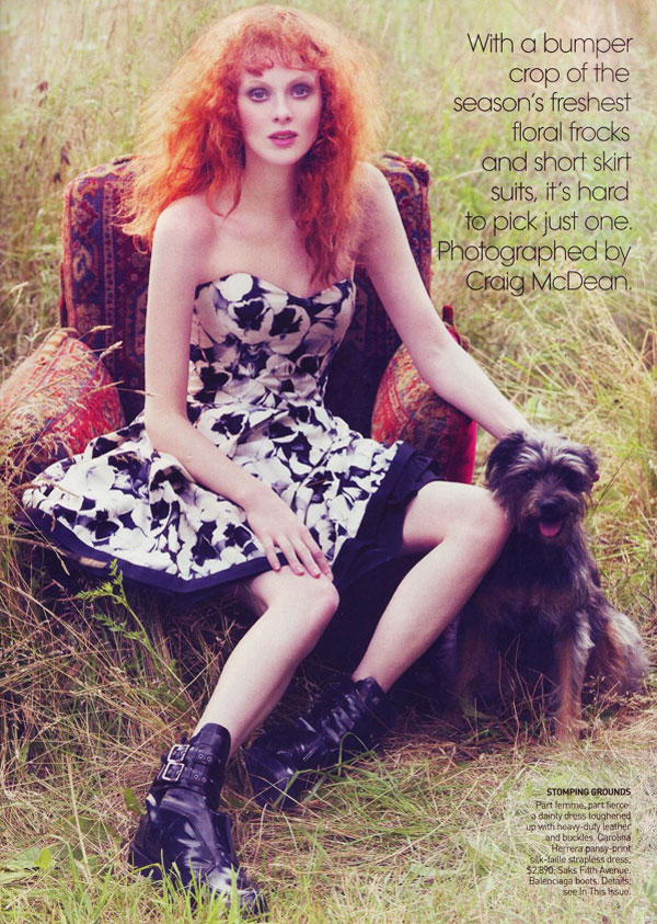 Playing the Field | Karen Elson by Craig McDean for Vogue US