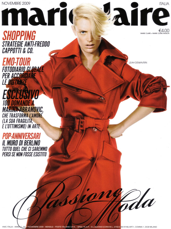 Marie Claire Italy November 2009 Leah de Wavrin by Daniel Gabbay