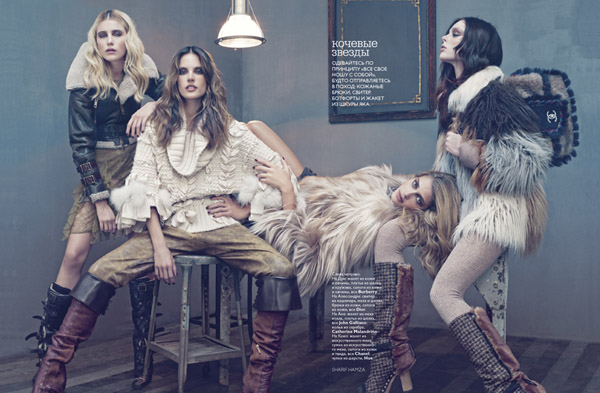 sharif hamza Alessandra Ambrosio, Dree Hemingway & Coco Rocha by Sharif Hamza for <em>Vogue Russia</em> September 2010