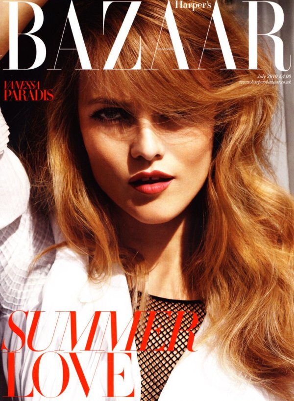 vanessacover <em>Harpers Bazaar UK</em> July 2010 Cover | Vanessa Paradis by C&eacute;dric Buchet