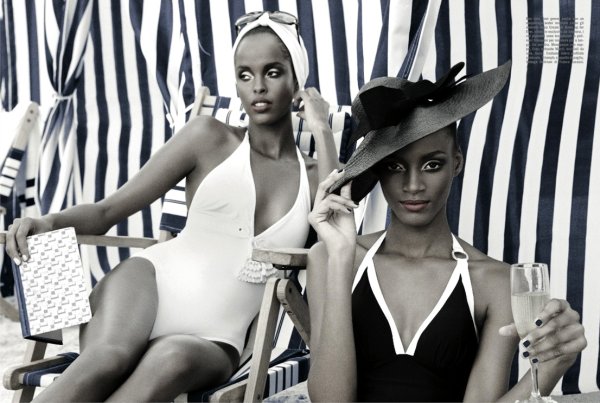 voguebeauty Sedene Blake & Ayan Elmi by Greg Lotus for <em>Vogue Italia</em> June 2010