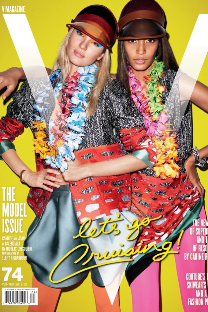 Candice appeared alongside Joan Smalls for the cruise issue of V Magazine. / Photo by Terry Richardson