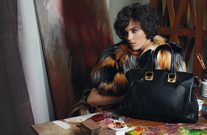 Anja Rubik played an artist's muse for Fendi's autumn advertisements. / Photo by Karl Lagerfeld