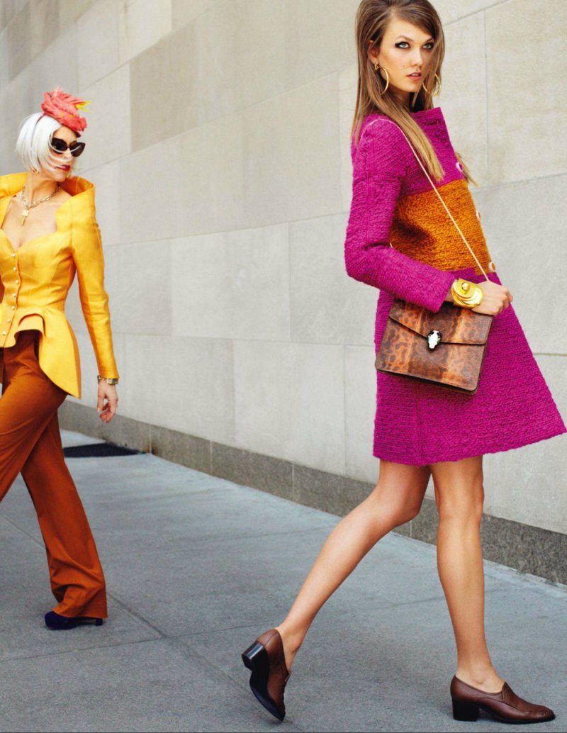 Karlie has a mod moment for the September issue of Vogue Japan. Photo by Arthur Elgort.