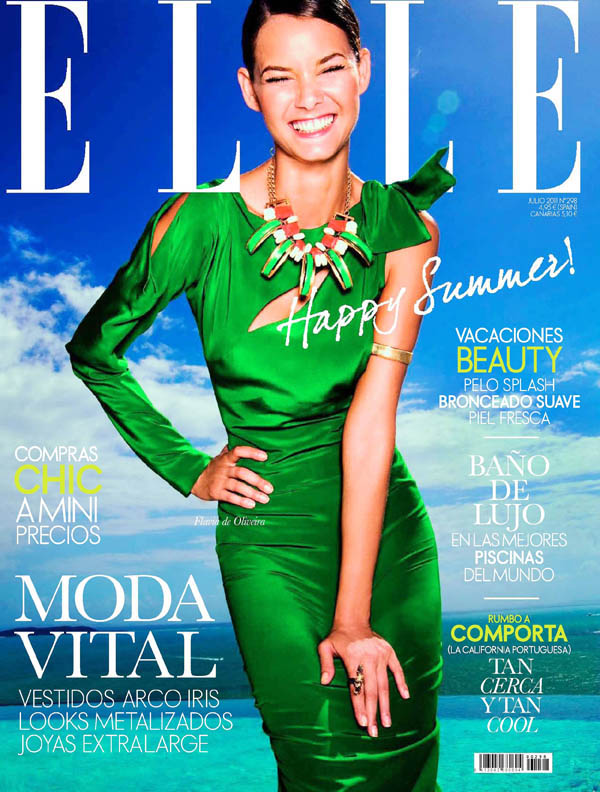 Elle Spain July 2011 Cover | Flavia de Oliveira by Juan Aldabaldetrecu